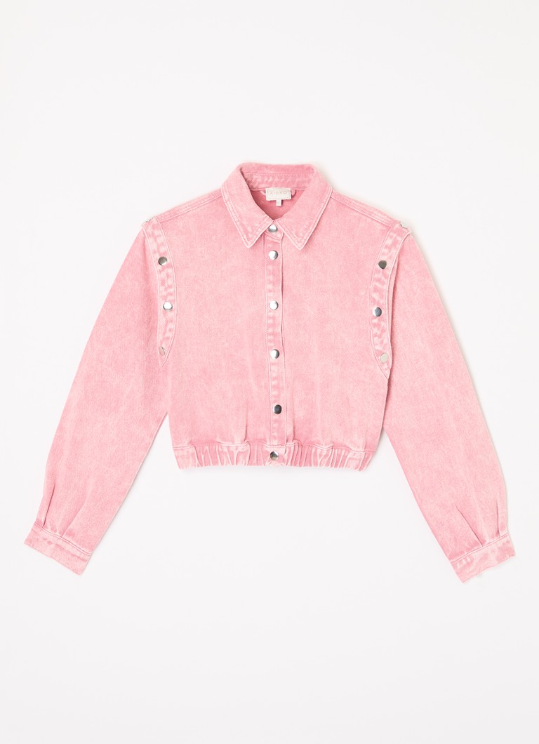 AI&KO - Marlyna spijkerjas met afneembare mouwen - Roze