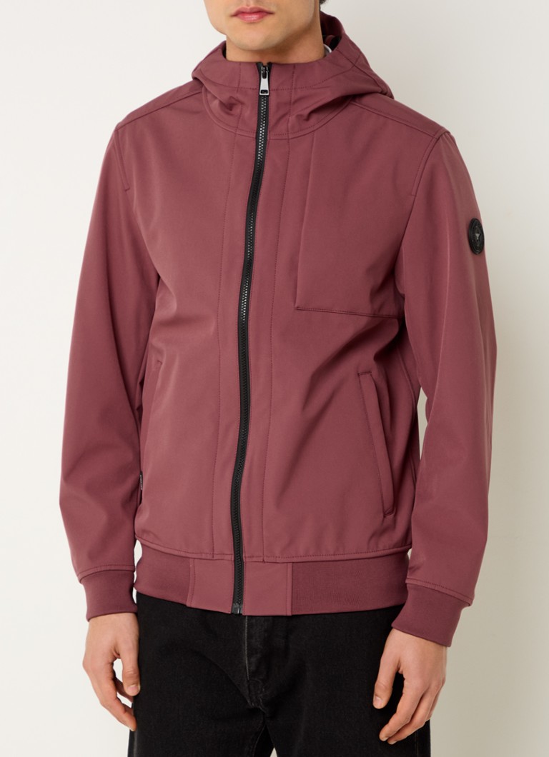 Airforce - Softshell jack met logo en capuchon - Aubergine