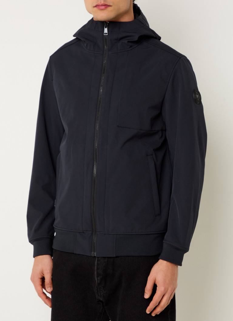 Airforce - Softshell jack met logo en capuchon - Donkerblauw