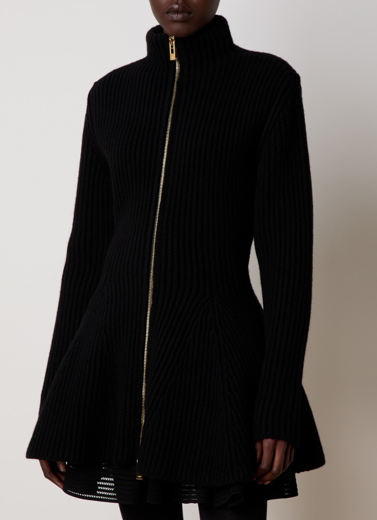 Alaïa - Grofgebreid vest in kasjmierblend  - Zwart