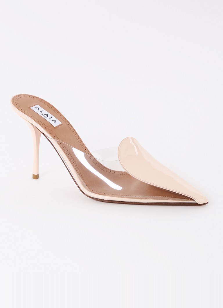 Alaïa - Muiltje met kalfsleren details - Lichtroze