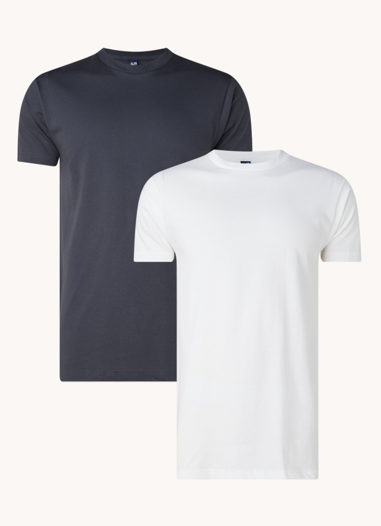 Alan Red - Virginia T-shirt van katoen in 2-pack - Wit