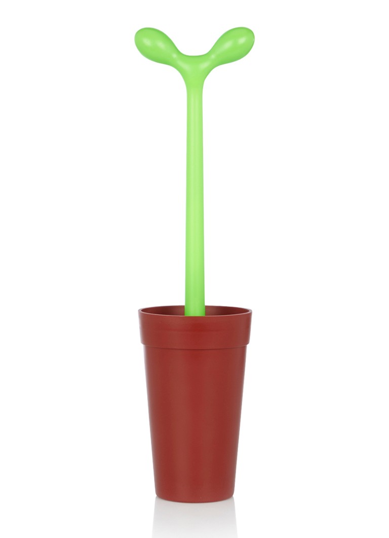 Alessi - Merdolino toiletborstel met houder - Cognac