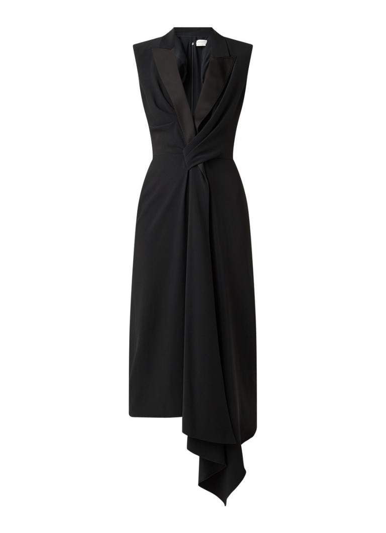McQueen Asymmetrische jurk in zijdeblend • Zwart • de