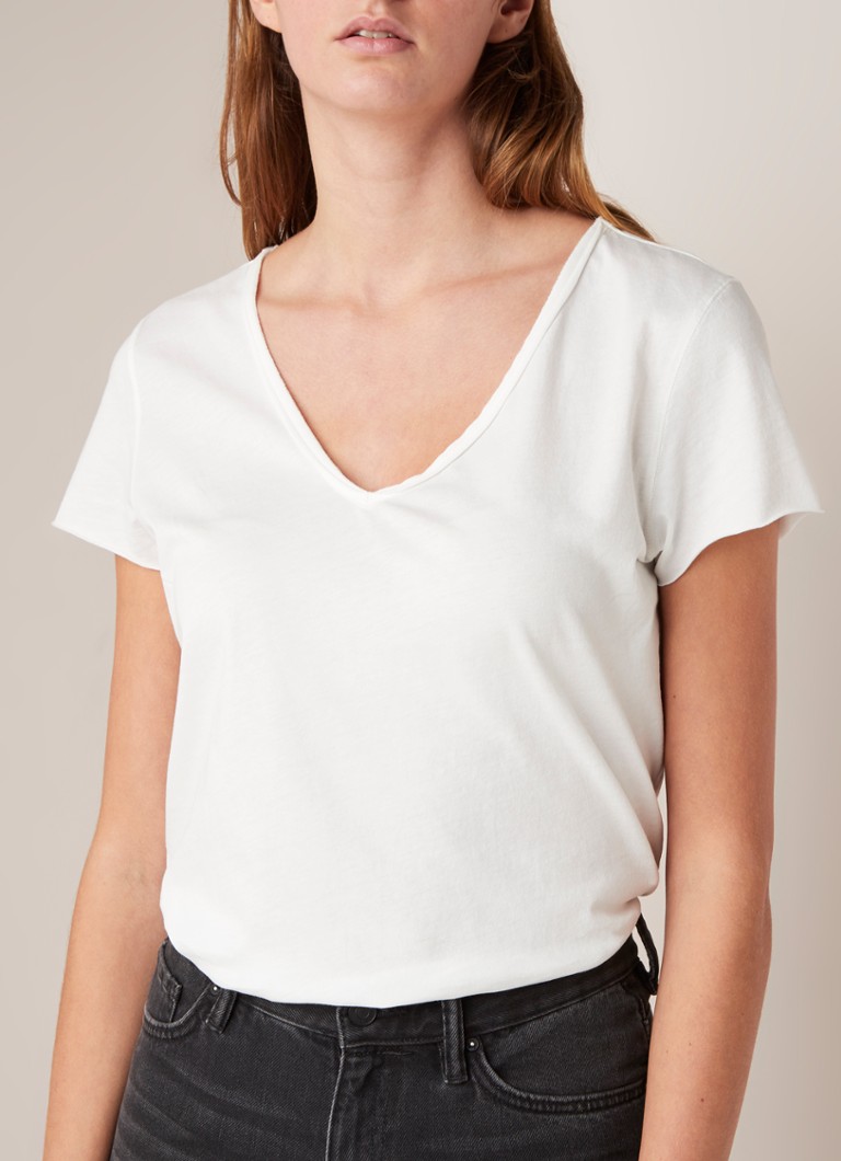 ALLSAINTS - Emelyn T-shirt met V-hals - Wit