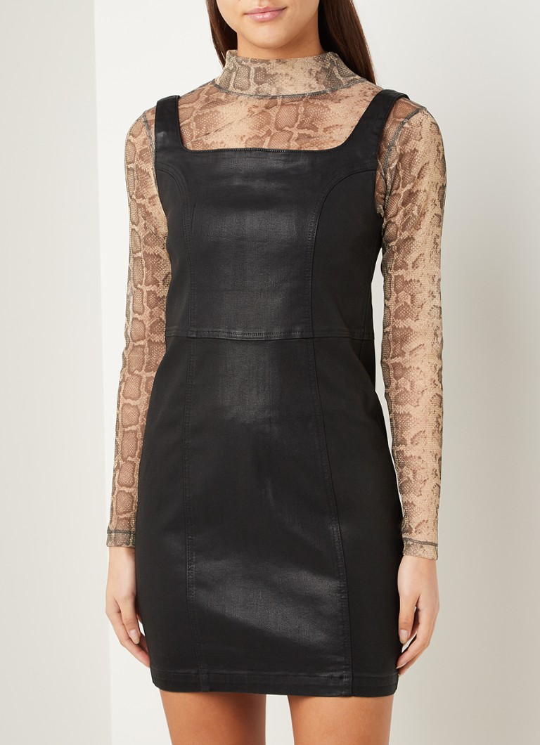 ALLSAINTS - Steph mini jurk van denim met coating - Zwart