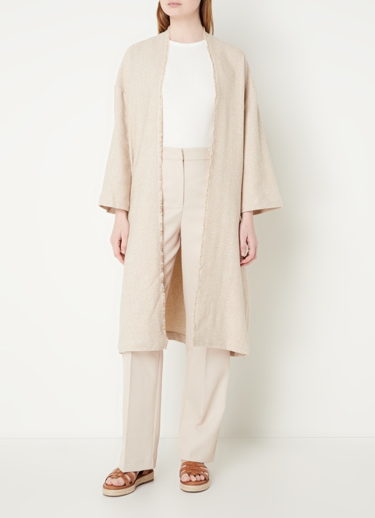 Alpha Studio Cabanne openvallend vest met structuur • Multicolor • de Bijenkorf