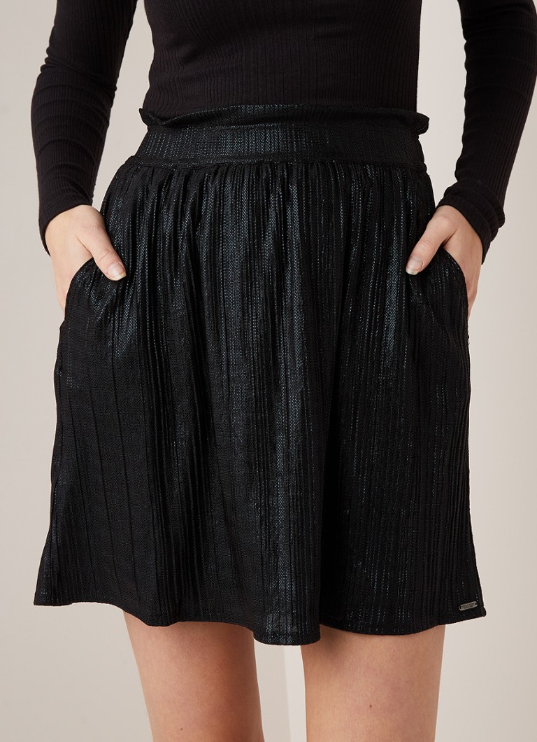 America Today - Rayna X minirok met glanzende finish - Zwart