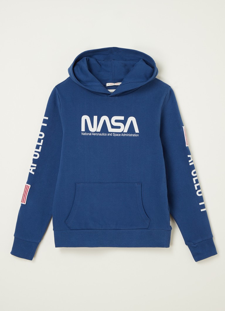 inrichting Verantwoordelijk persoon audit America Today Semuel hoodie met NASA print • Blauw • de Bijenkorf