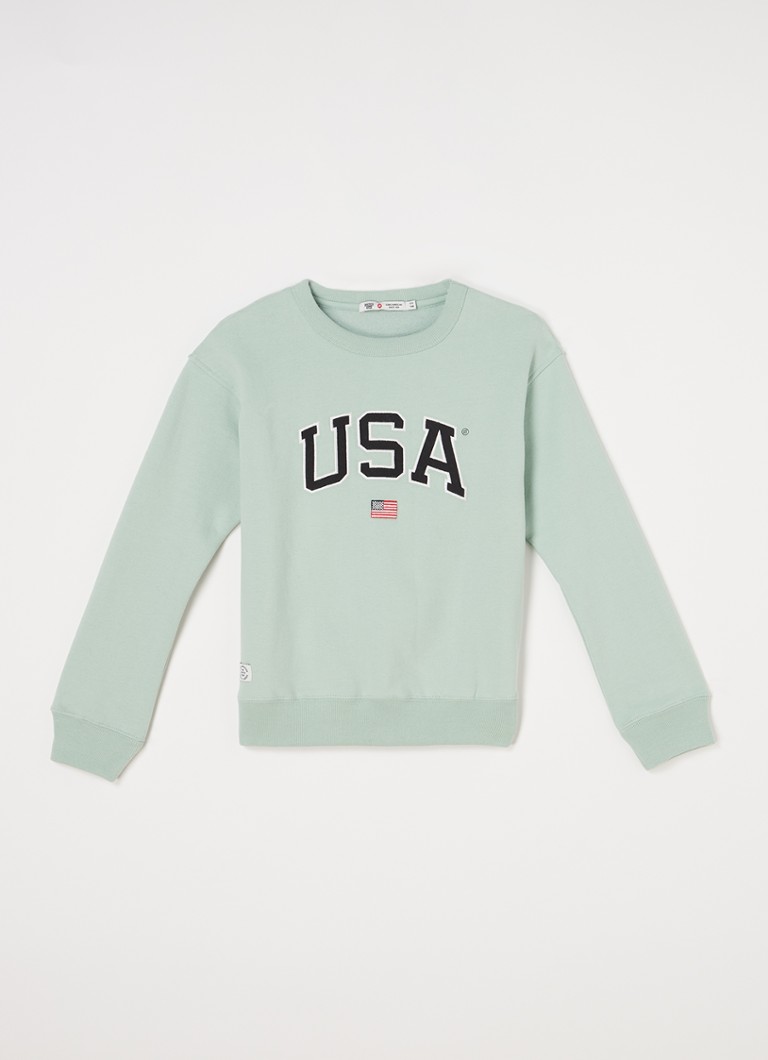 Vakman evenwichtig Persoonlijk America Today Soel sweater met borduring • Lichtgroen • de Bijenkorf