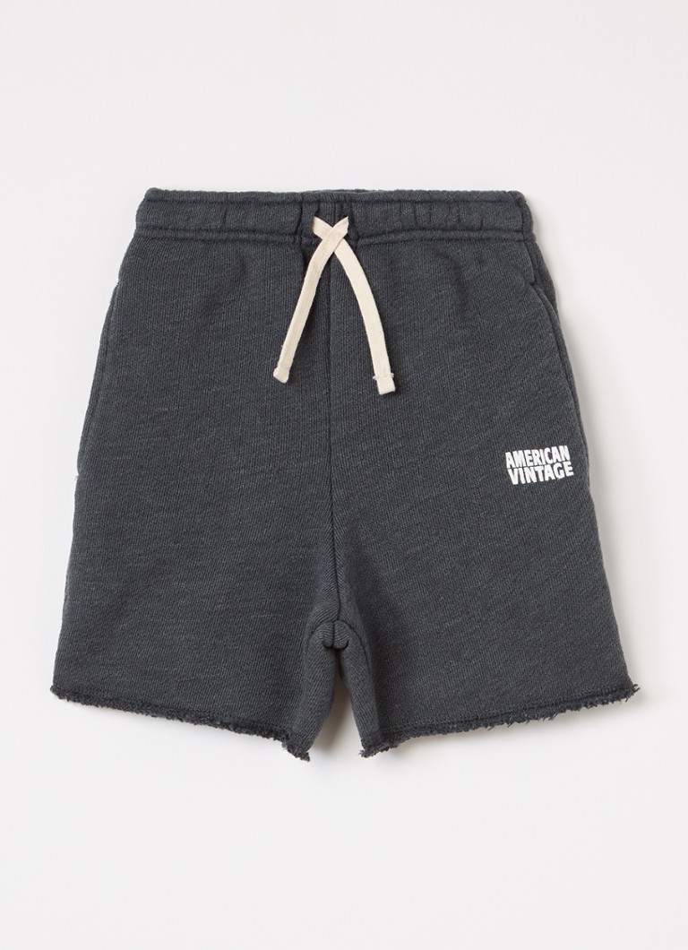 American Vintage - Dove loose fit korte joggingbroek met logo - Donkergrijs