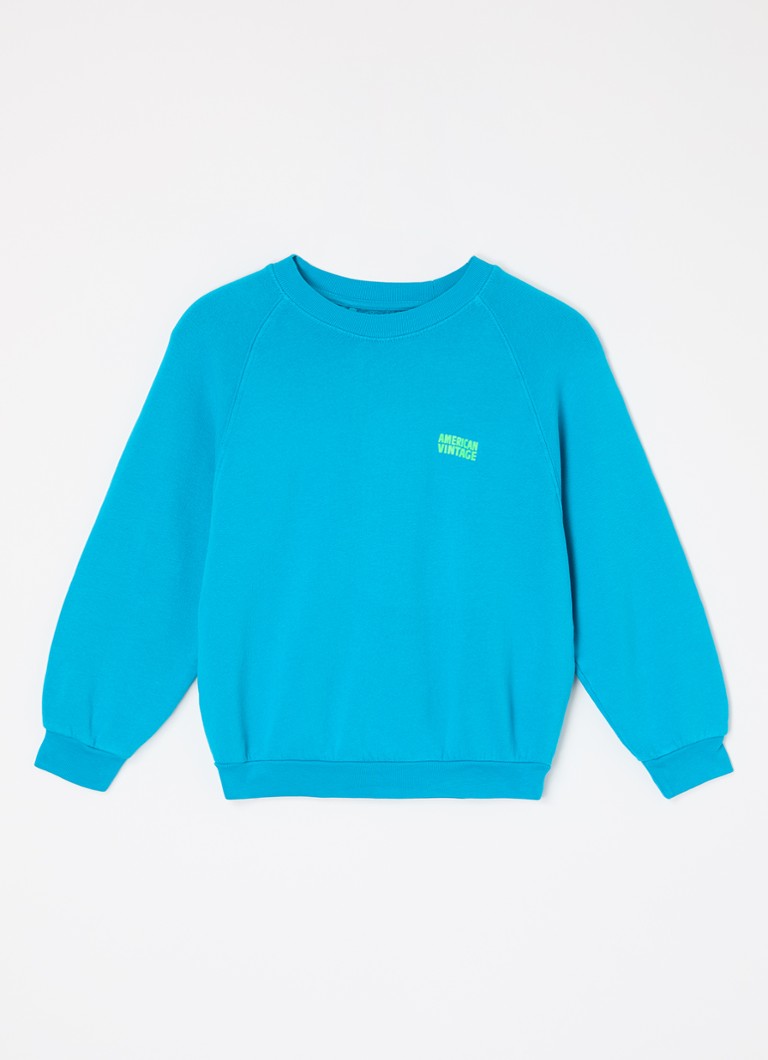 American Vintage - Izubird sweater met logo - Turquoise