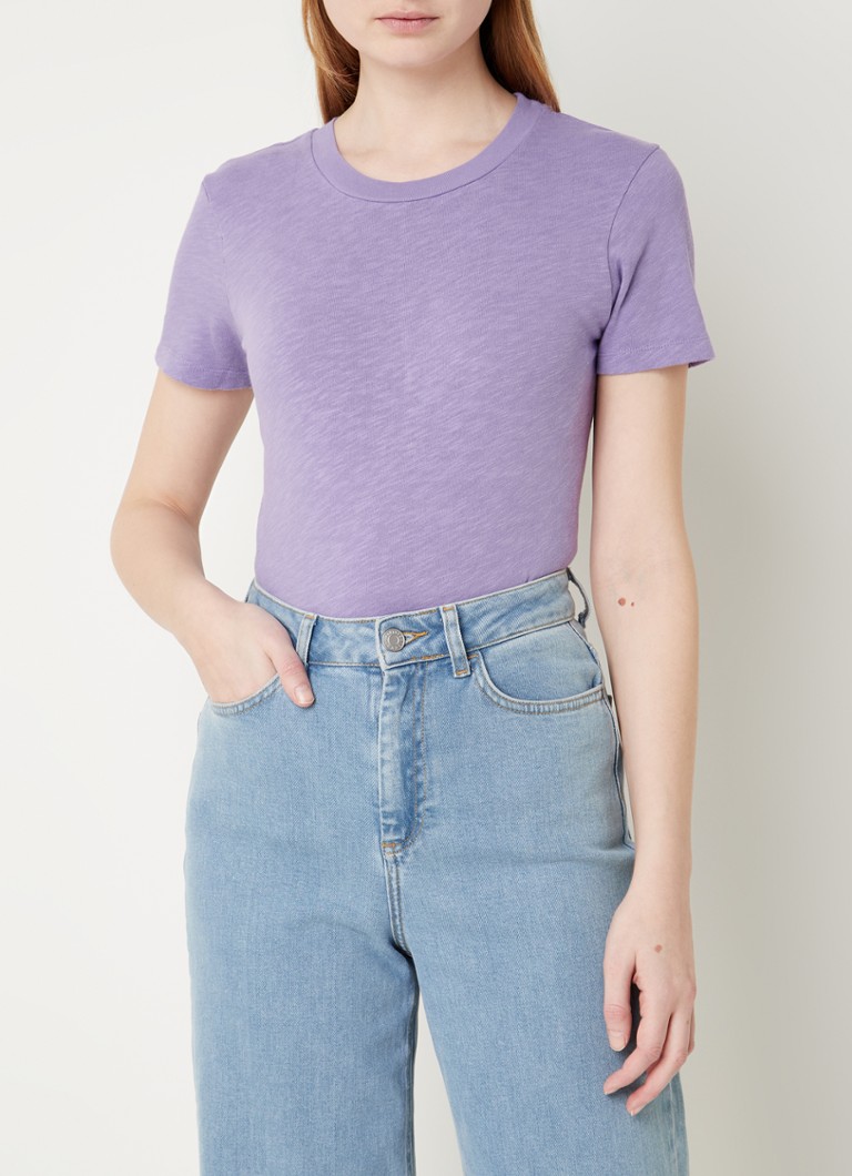 American Vintage - T-shirt met gemêleerd dessin - Lavendel