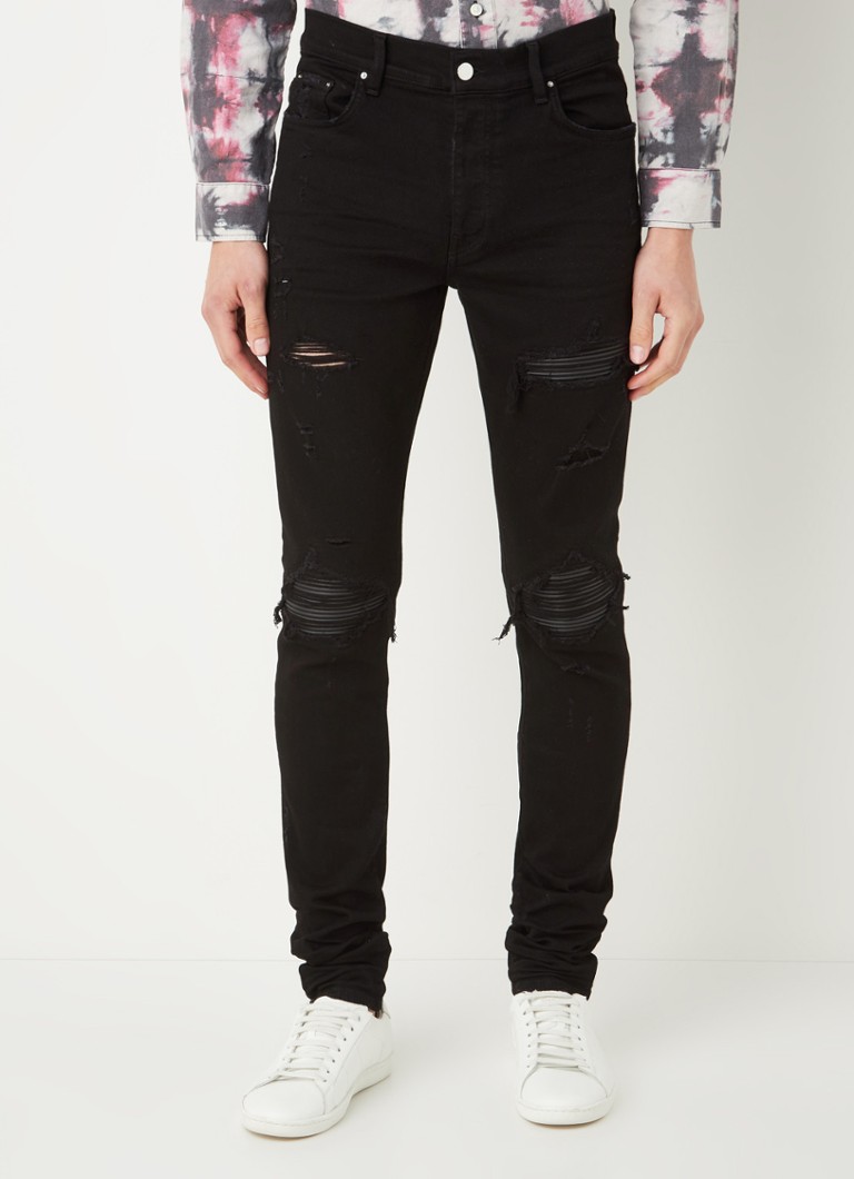 AMIRI - MX1 skinny fit jeans met destroyed details - Zwart
