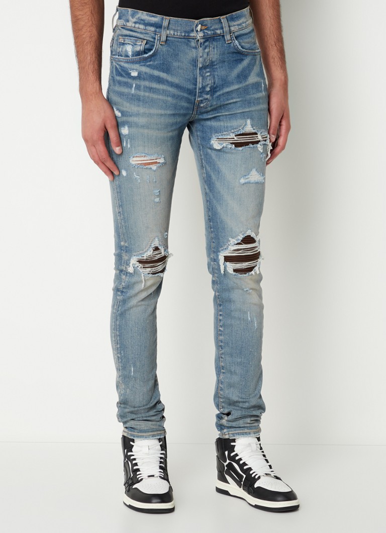 AMIRI - MX1 skinny jeans met details van suède - Indigo