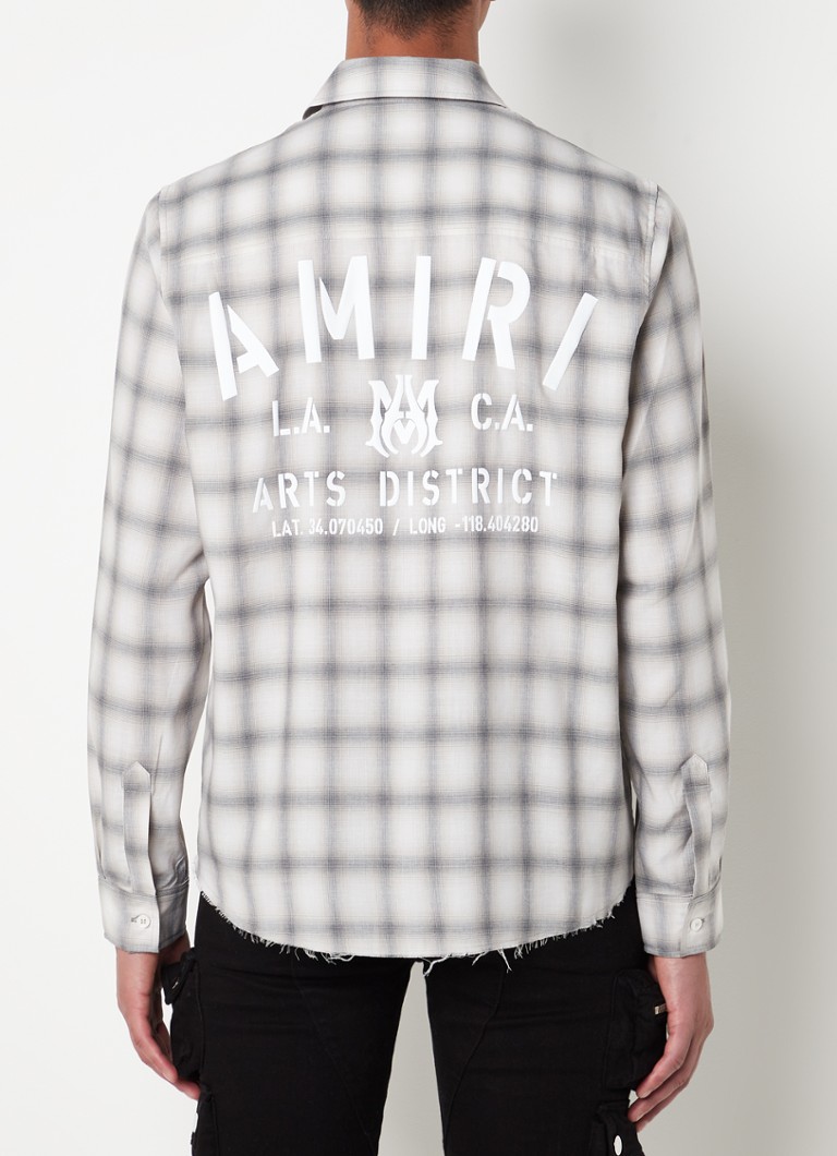 AMIRI - Regular fit overhemd met logo- en backprint - Lichtgrijs