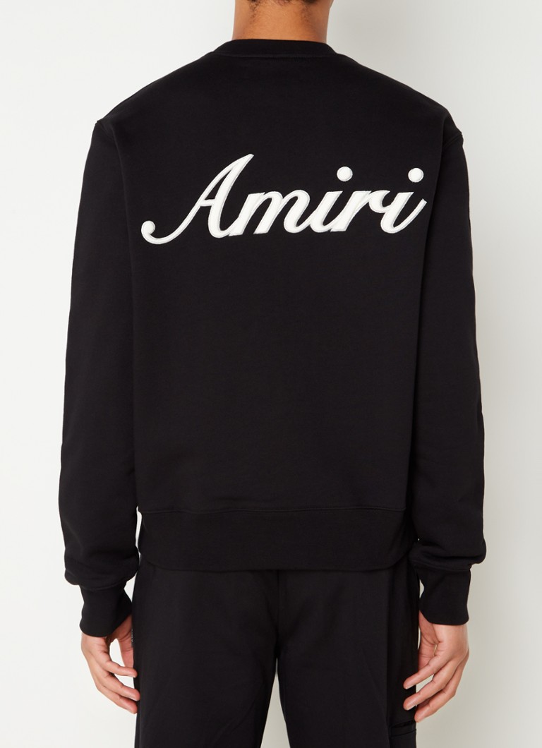 AMIRI Script sweater met front- en backprint • Zwart • de Bijenkorf