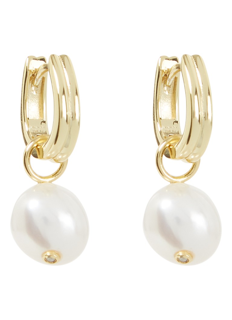 Ania Haie - Pearl Drop Sparkle Huggie oorringen verguld - Goud