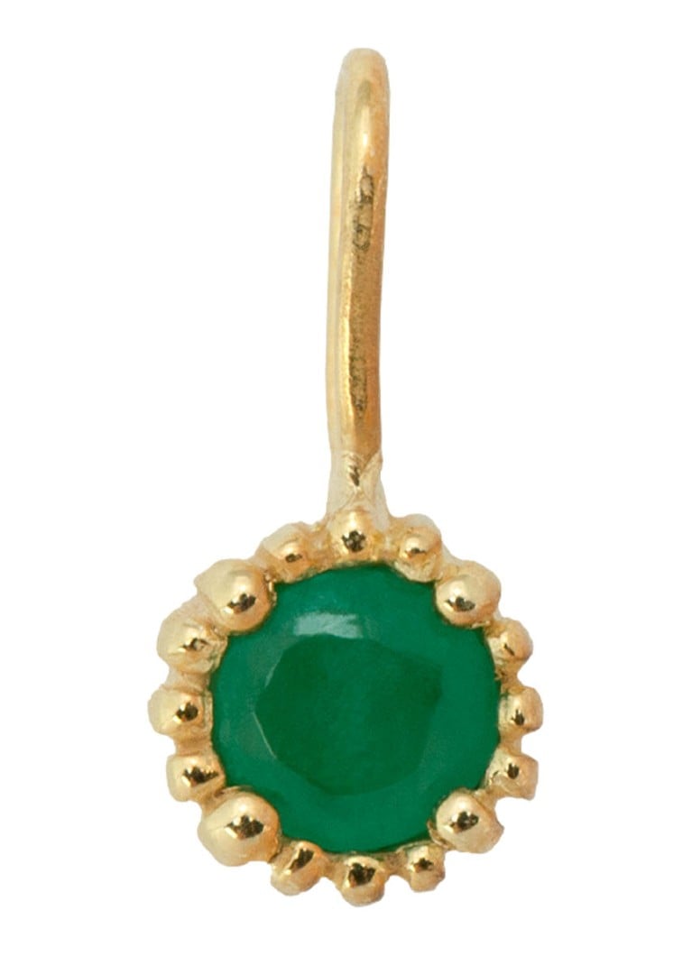 Anna + Nina - Birthstone hanger mei van 14 karaat goud met smaragd - Geelgoud