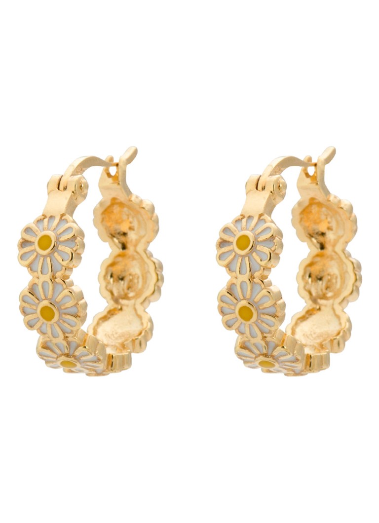 Anna + Nina - Daisy Coloured oorringen verguld - Goud