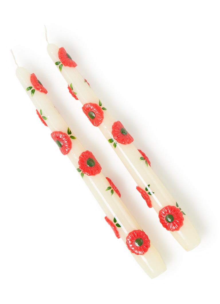 Anna + Nina - Flower dinerkaars 25 cm set van 2 - Gebroken wit