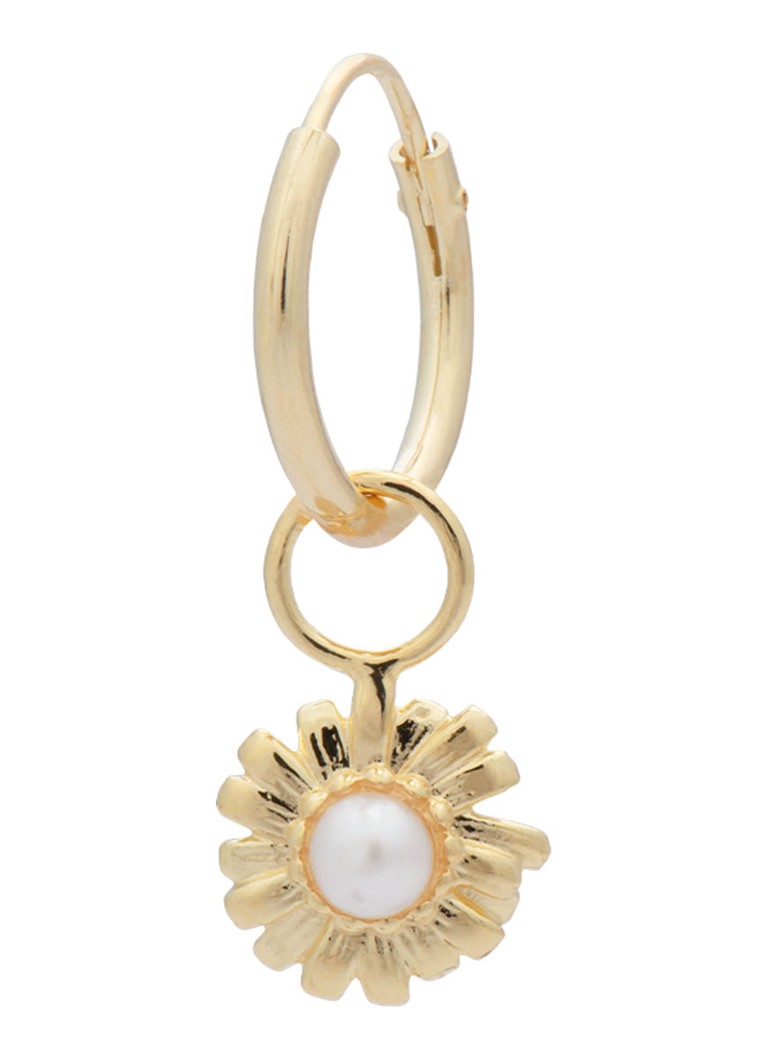 Anna + Nina - Flower of Love Ring enkele oorring verguld - Goud