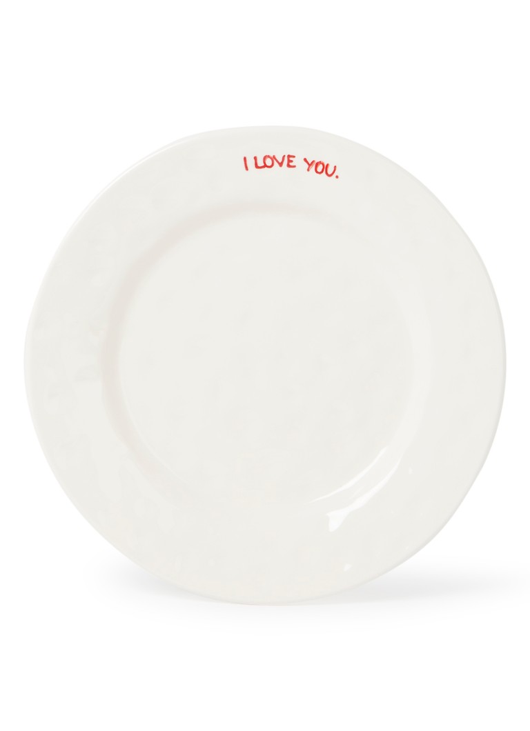 Anna + Nina - I Love You ontbijtbord 22 cm - Wit