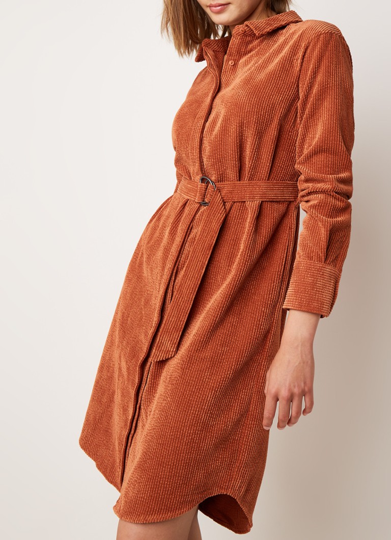 Another Label Valiant Blousejurk Van Corduroy Bruin De Bijenkorf