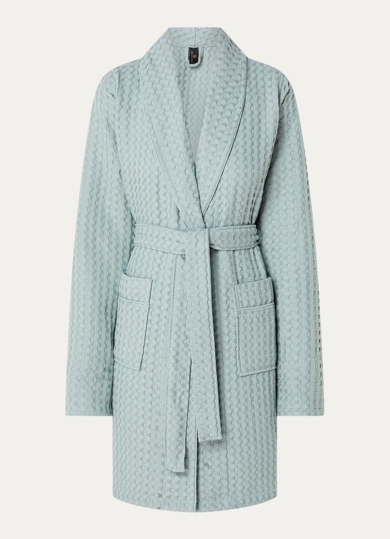 Aquanova - Viggo badjas met structuur - unisex - Blauwgrijs