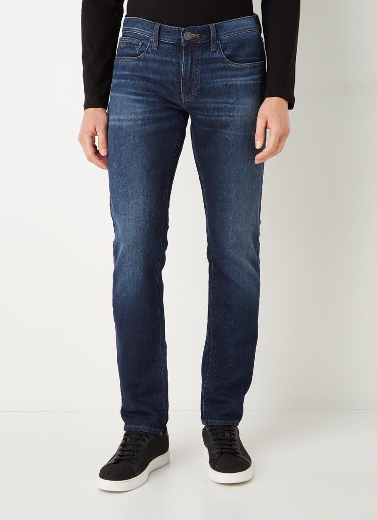 Armani Exchange - J13 slim fit jeans met donkere wassing - Indigo