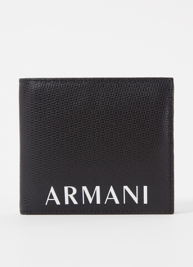 Armani Exchange  - Portemonnee van leer met logo - Zwart