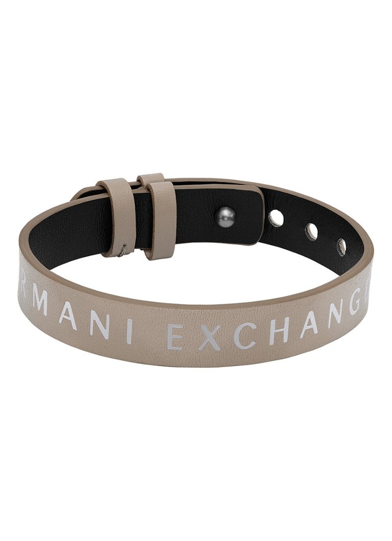 Armani • de AXG0108040 Beige Bijenkorf armband • Reversible van leer Exchange