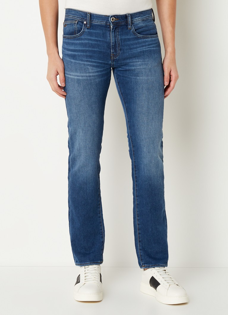 Armani Exchange - Slim fit jeans met stretch en medium wassing - Blauw