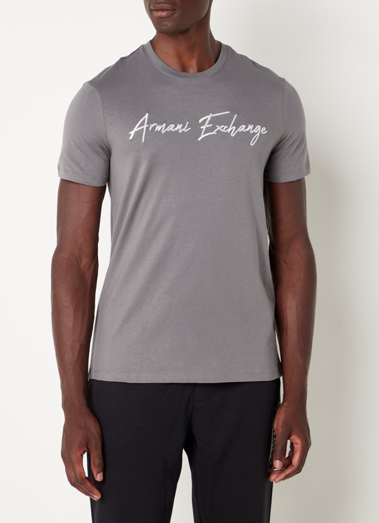 Armani Exchange - T-shirt met logoborduring - Multicolor