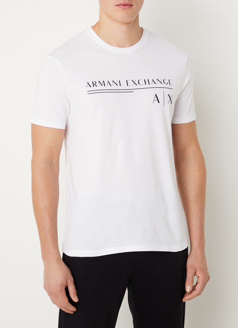 Armani Exchange - T-shirt met logoprint - Wit