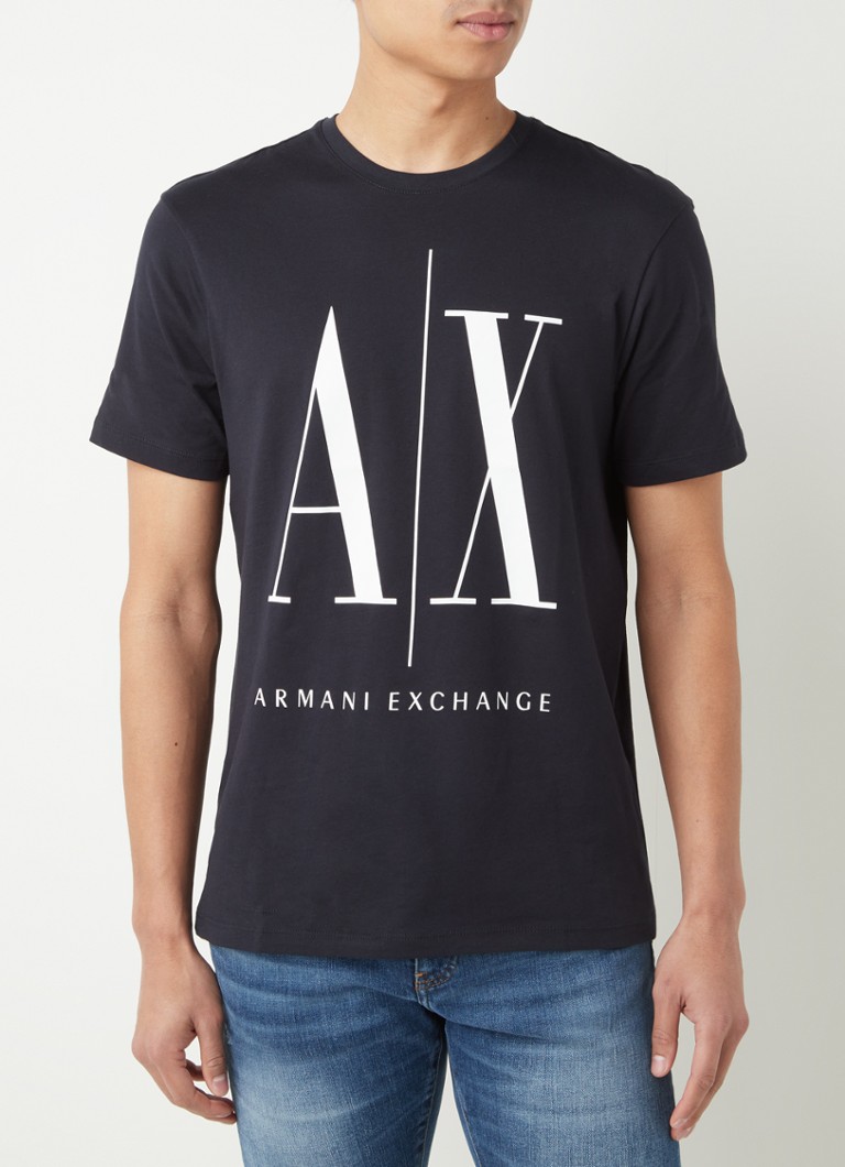 Armani Exchange - T-shirt met logoprint - Donkerblauw