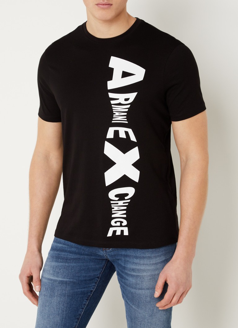 Armani Exchange - T-shirt met logoprint - Zwart