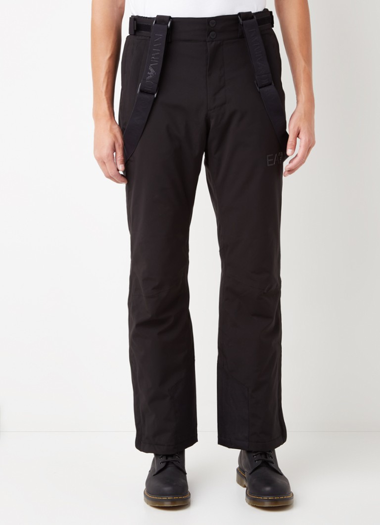 Armani - Straight leg skibroek met ritszakken en afneembare bretels - Zwart