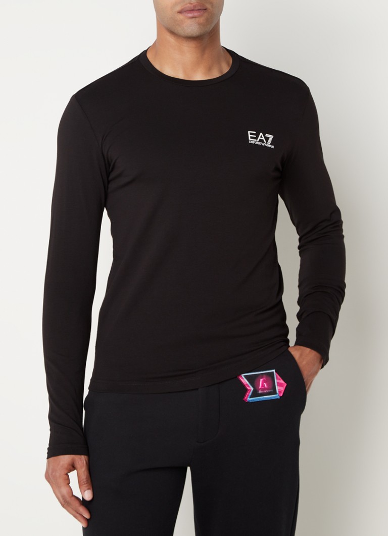 Armani - Trainings longsleeve met logo   - Zwart
