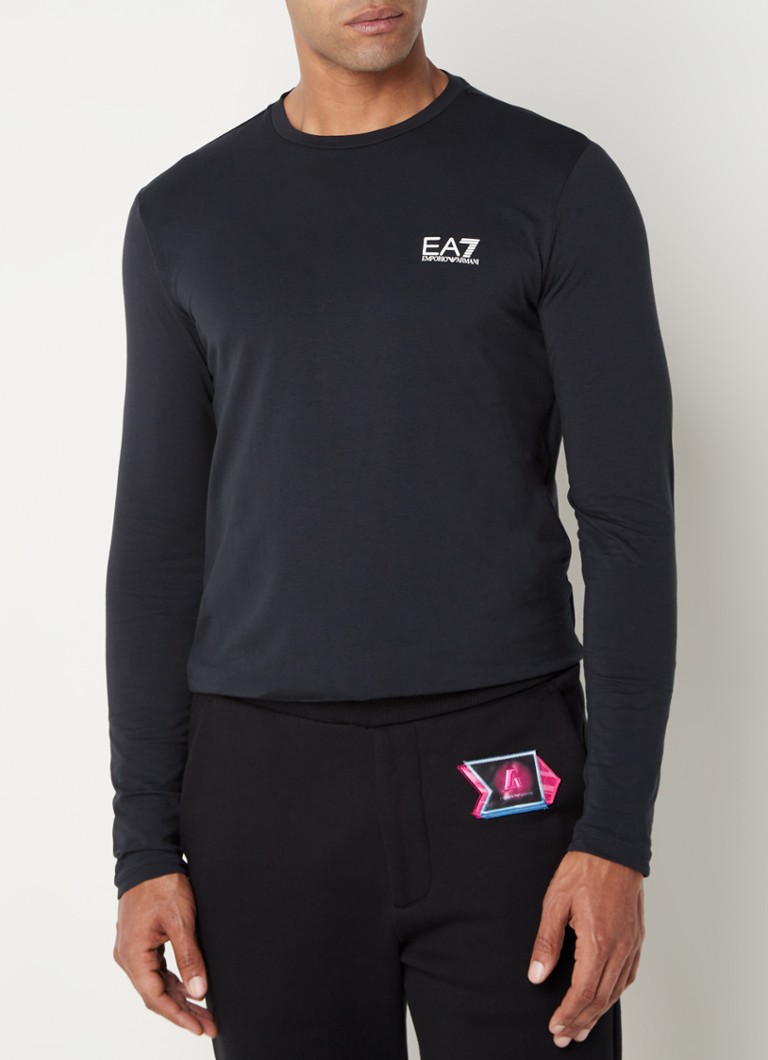 Armani - Trainings longsleeve met logo   - Antraciet