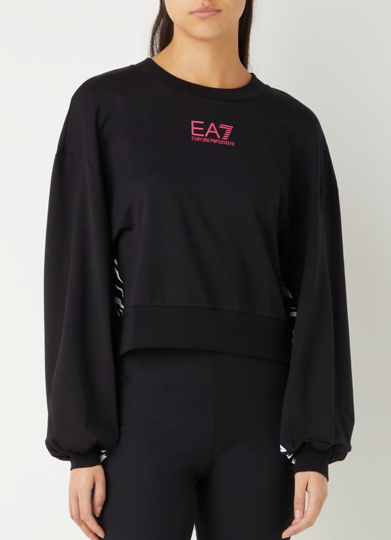 Armani - Trainings sweater met logo- en zebraprint - Zwart