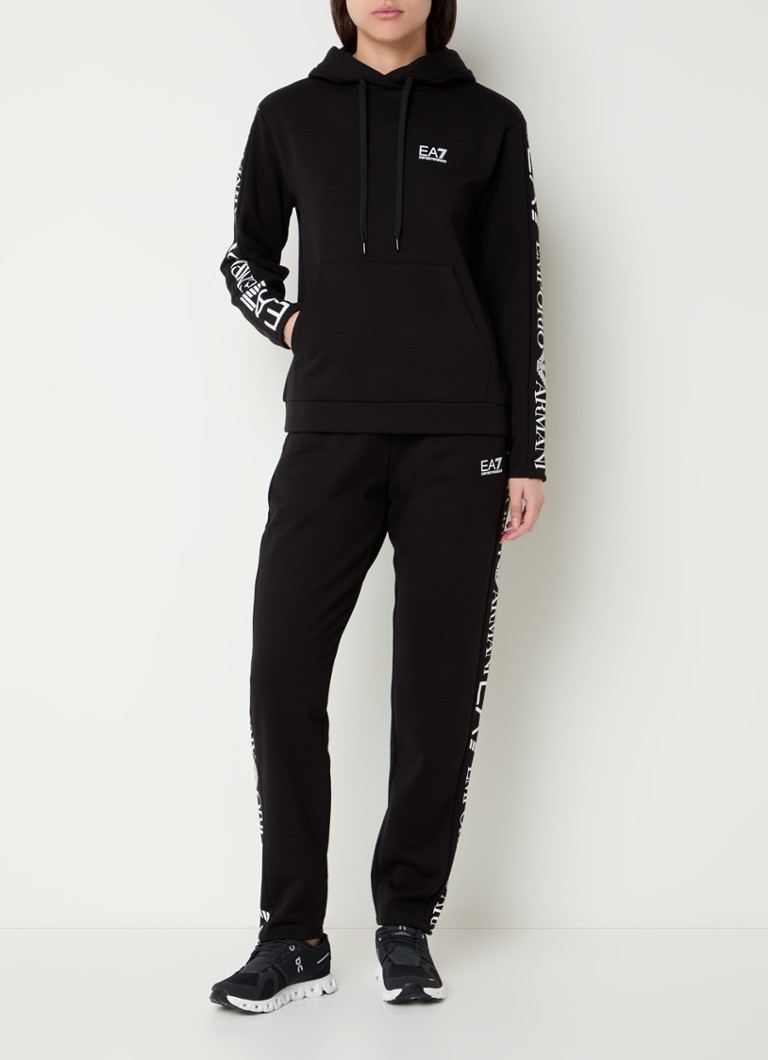Armani - Trainingspak met capuchon en logoprint - Zwart