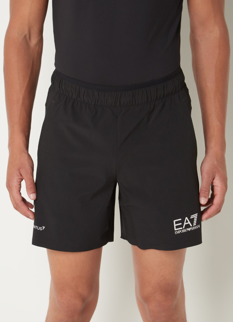 Armani - Trainingsshorts met logoprint en steekzakken  - Zwart