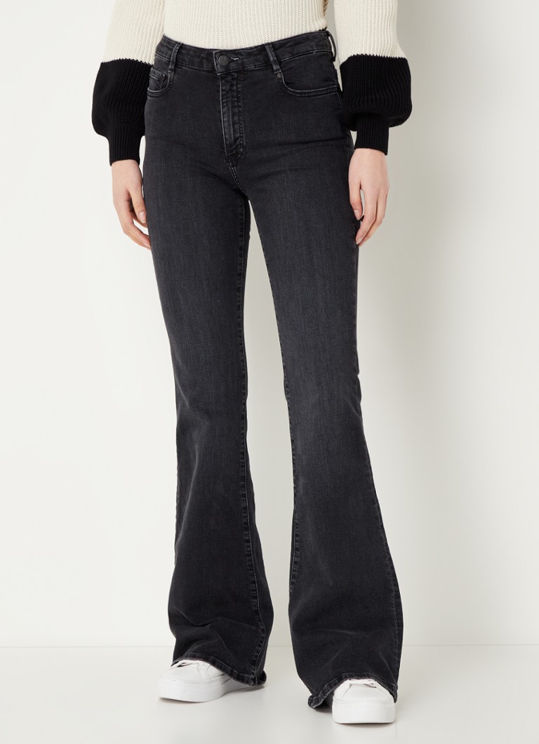 ARMEDANGELS - Anamaa high waist flared jeans van biologisch katoen met gekleurde wassing - Zwart