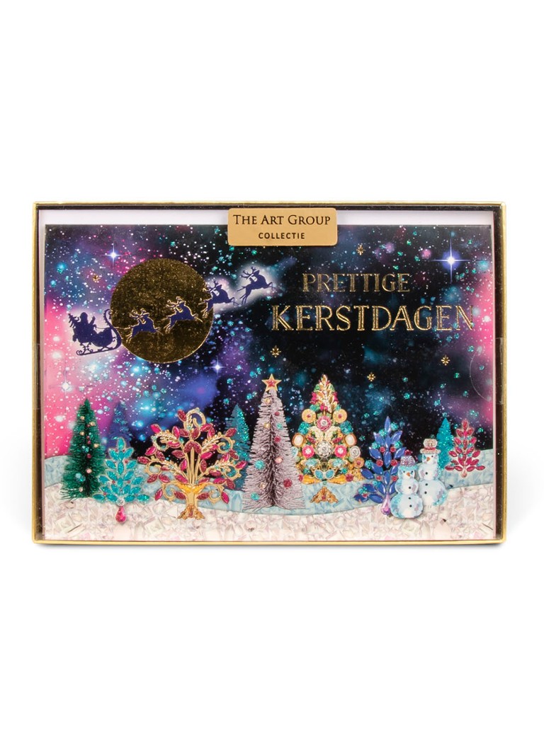 Art Group Classic Kleurrijke bomen 1 design Kerstkaart met envelop