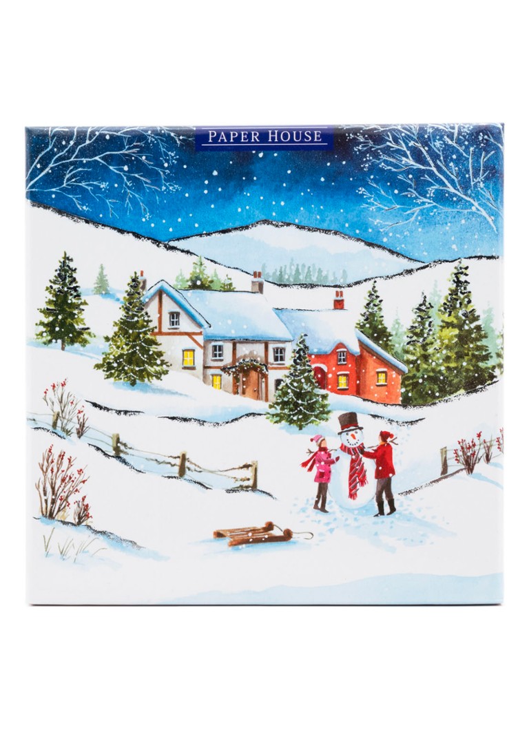 Art Group - Paperhouse, Sneeuwpoppen - 3 designs kerstkaart - set van 12 inclusief enveloppen - Multicolor