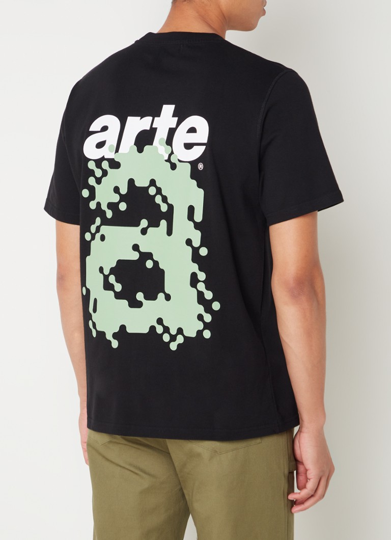 Arte Antwerp Abstract A T-shirt met logo- en backprint • Zwart • de ...