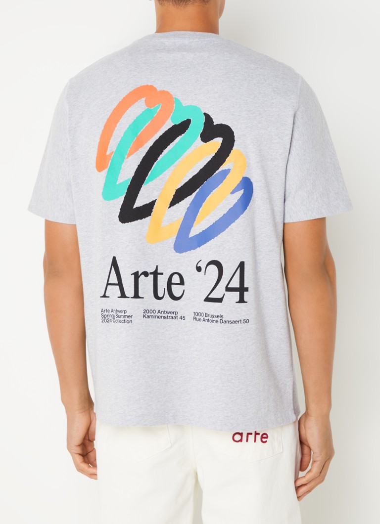 Arte Antwerp T-shirt met logo- en backprint • Grijsmele • de Bijenkorf