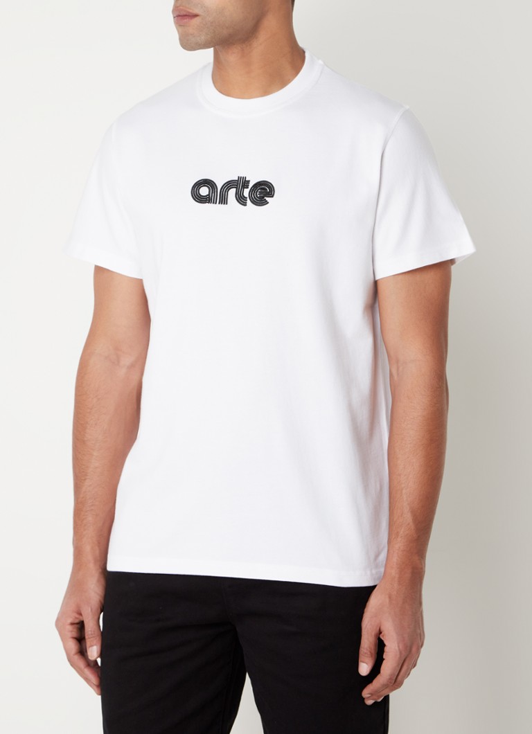 Arte Antwerp - T-shirt met logoborduring en ronde hals - Wit