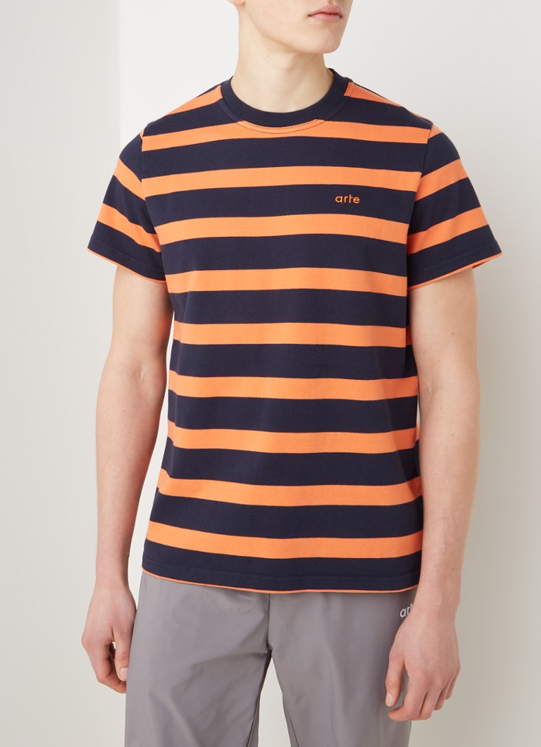 Arte Antwerp - Tomi T-shirt met streepprint - Oranje